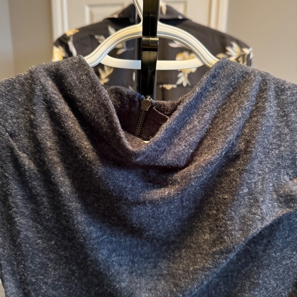 Blue cowl neck dress with zipper detail - Picture 4 of 9